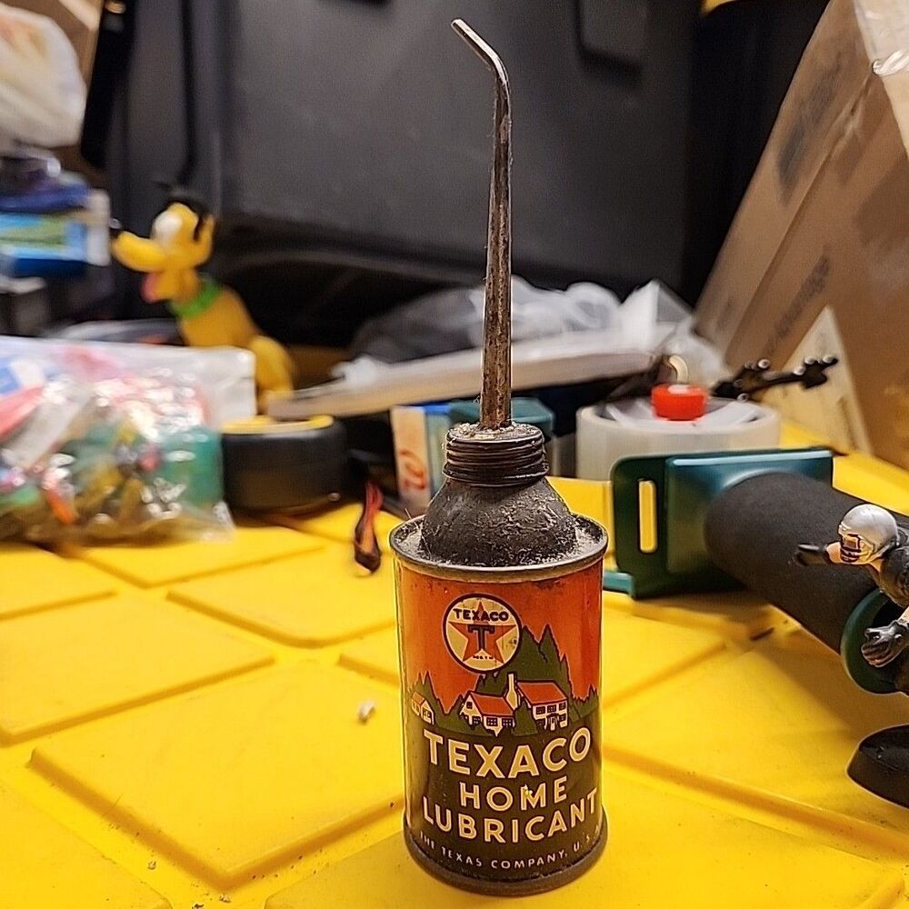 Texaco Home Lubricant Handy Oiler Oil Can Texas Company Long Spout Empty